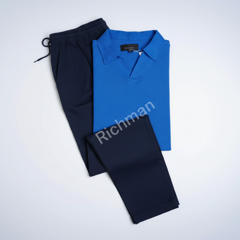 Old School Polo Shirt + Cargo Trouser Set with Pockets – 9 Colors Available
