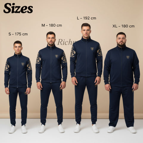 Royal Crest Green & Brown Hoodie Tracksuit – Premium Athletic Streetwear Set
