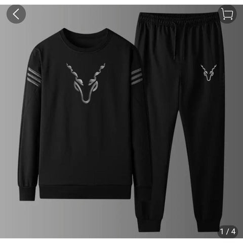 Reflective Logo Tracksuit For Men and Women with Cozy soft fabric T-shirt and Trouser 2 piece