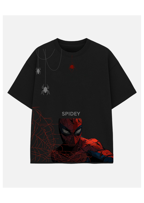 Premium Cotton Oversized Drop Shoulder T-Shirt – SPIDEY Printed Design