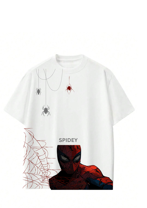 Premium Cotton Oversized Drop Shoulder T-Shirt – SPIDEY Printed Design