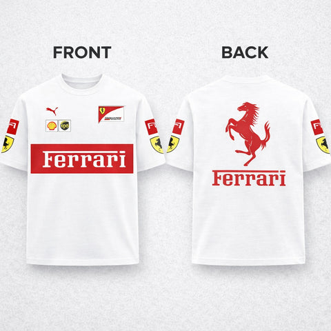 Premium Drop Shoulder Men’s T-Shirt – Ferrari Racing Style | New Arrival