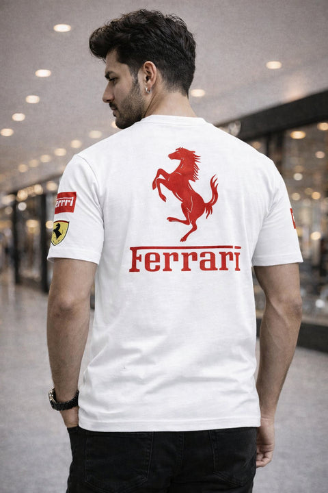 Premium Drop Shoulder Men’s T-Shirt – Ferrari Racing Style | New Arrival