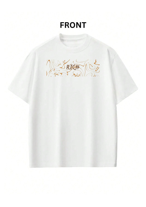 Rich Premium Cotton Oversized Drop Shoulder T-Shirt – Unspoken Chaos Printed Design