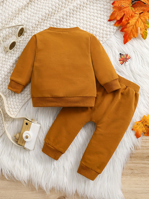 2pcs "LEGEND" Print Crew Neck Outfit For Boys, Sweatshirt & Comfy Pants Set, Kid's Clothes For Fall Winter, As Gift