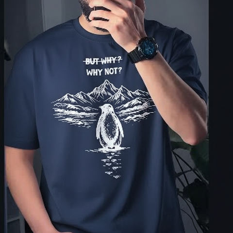 Minimal Penguin Art Summer T-Shirt – Soft Cotton Black shirt