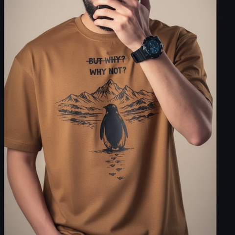 Minimal Penguin Art Summer T-Shirt – Soft Cotton Black shirt