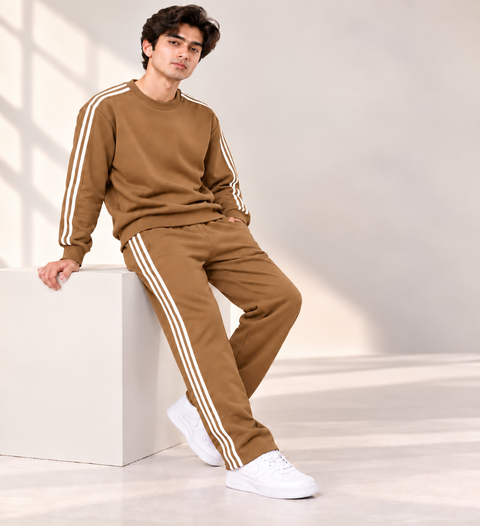 Premium Unisex 3-Stripe Tracksuit Set for Men & Women – Stylish Casual Winter Wear