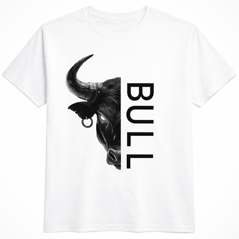 Men’s Bull Graphic Printed T-Shirt – Premium Cotton Casual Summer Tee for Men
