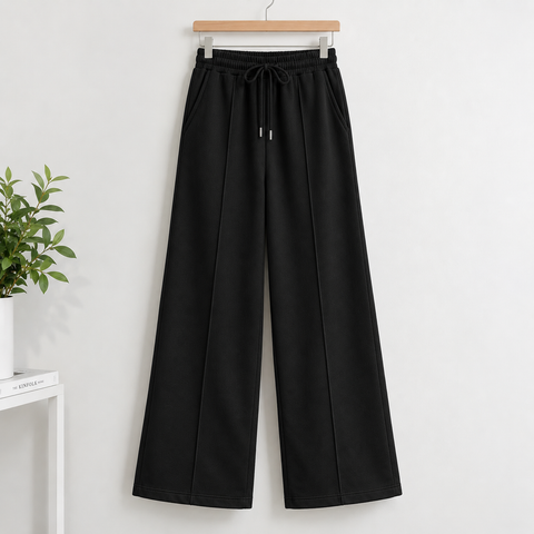 Women’s Pack of 2 Wide Leg Track Pants – Pink & Black | Comfortable Casual Trousers