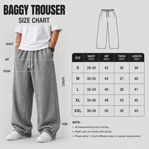 Premium Loose Fit Baggy Trouser – Soft & Breathable Cotton