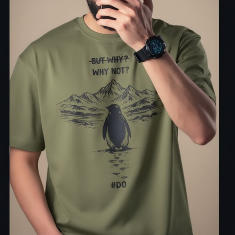 Minimal Penguin Art Summer T-Shirt – Soft Cotton Black shirt