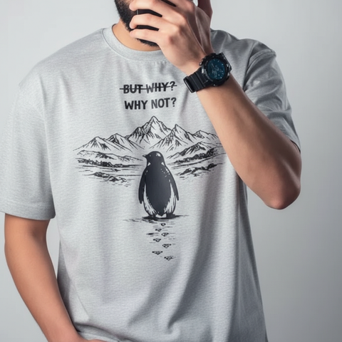 Minimal Penguin Art Summer T-Shirt – Soft Cotton Black shirt
