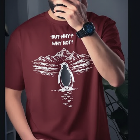 Minimal Penguin Art Summer T-Shirt – Soft Cotton Black shirt