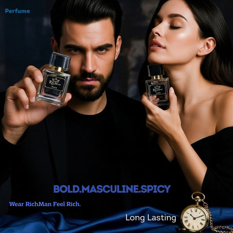RichMan Aura Perfume for Men, Long Lasting Bold Spicy Scent .