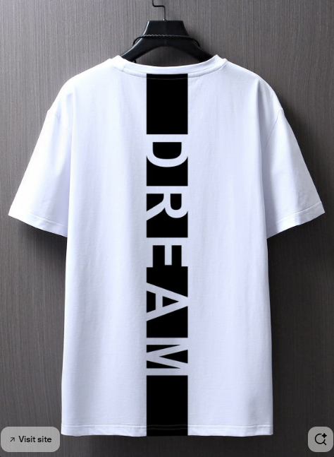 DREAM Vertical Print T-Shirt for Men – Soft Cotton Summer Wear