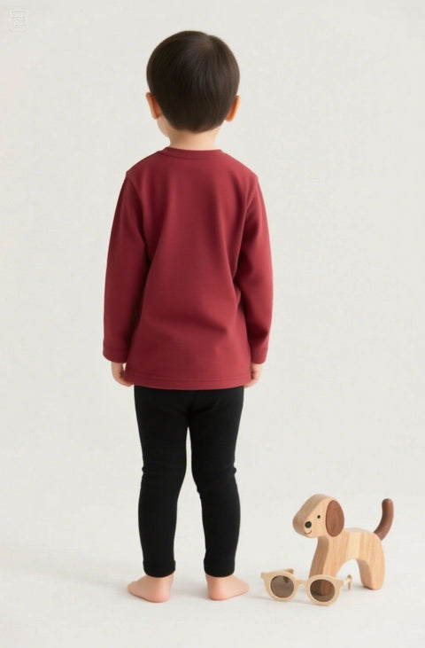 All-Weather Kids Tracksuit – Full Sleeve Sweat Shirt and Black Trouser Set for Active Boys & Girls