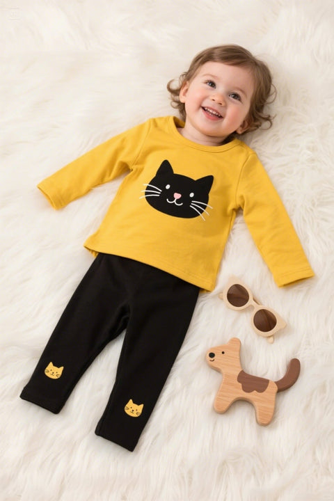 All-Weather Kids Tracksuit – Full Sleeve Sweat Shirt and Black Trouser Set for Active Boys & Girls