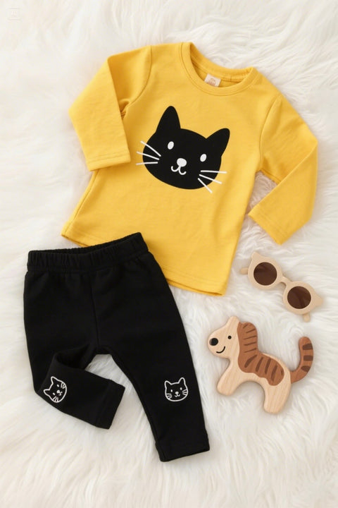All-Weather Kids Tracksuit – Full Sleeve Sweat Shirt and Black Trouser Set for Active Boys & Girls