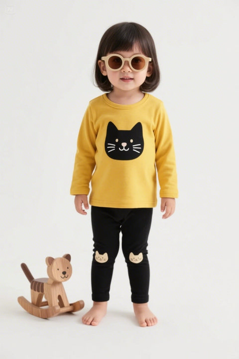 All-Weather Kids Tracksuit – Full Sleeve Sweat Shirt and Black Trouser Set for Active Boys & Girls