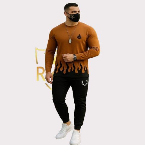 Men's Premium 2-Piece Tracksuit – Full Sleeve Shirt & Trouser Set in 6 Stylish Colors