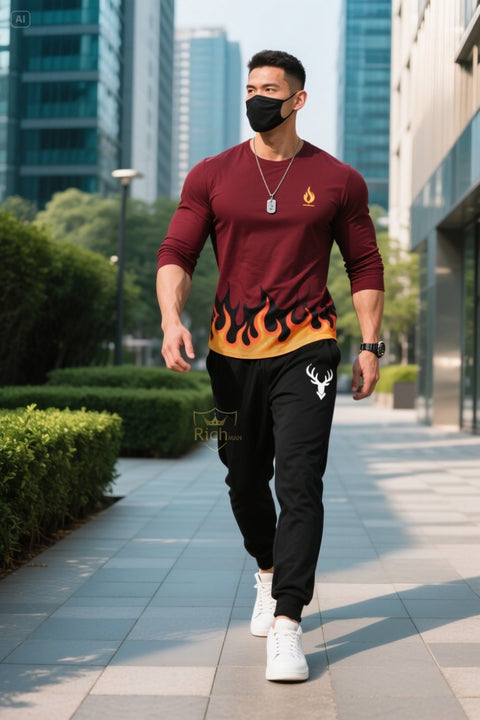 Men's Premium 2-Piece Tracksuit – Full Sleeve Shirt & Trouser Set in 6 Stylish Colors