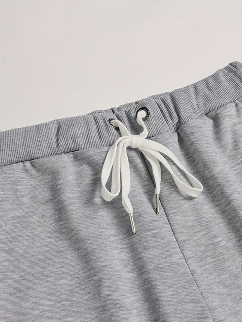RichMan Long Sleeve Round Neck Street Casual Sports And Fashionable Sweatshirt, Elastic Drawstring Trousers, Sweatshirt And Pants Two-piece Set, For Outdoor, For Autumn And Winter