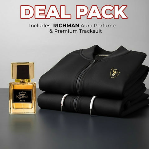 Pack of 2 - Richman Aura Perfume and Premium Tracksuit