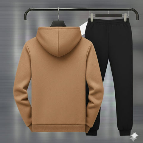 Royal Crest Black Winter Hoodie Tracksuit – in 4 colors