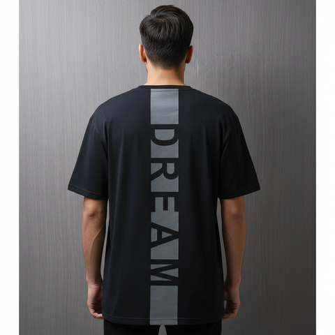 DREAM Vertical Print T-Shirt for Men – Soft Cotton Summer Wear