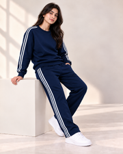 Premium Unisex 3-Stripe Tracksuit Set for Men & Women – Stylish Casual Winter Wear