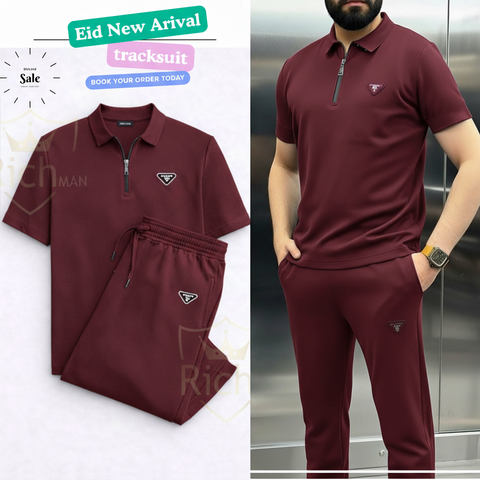 RichMan Old School Zip Polo Tracksuit – Stylish Casual Wear for Men