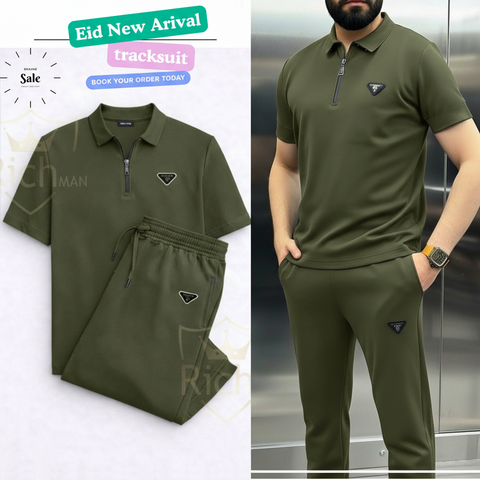 RichMan Old School Zip Polo Tracksuit – Stylish Casual Wear for Men