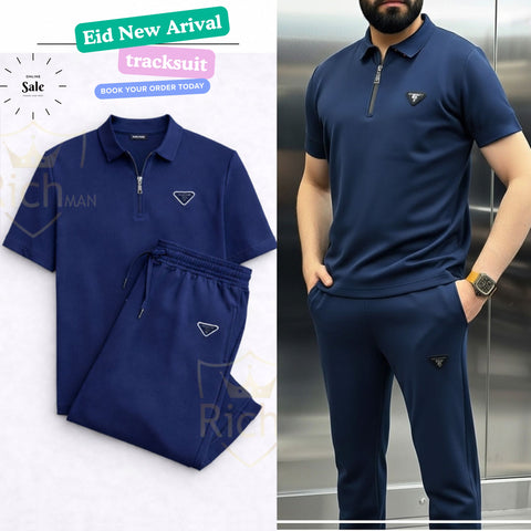 RichMan Old School Zip Polo Tracksuit – Stylish Casual Wear for Men