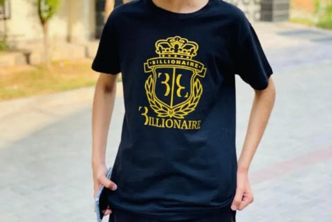 Richman Luxury Black Summer Tracksuit (T-Shirt + Trouser) Set - Premium Quality and Stylish Activewear