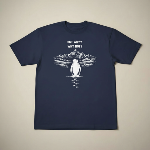 Minimal Penguin Art Summer T-Shirt – Soft Cotton Black shirt