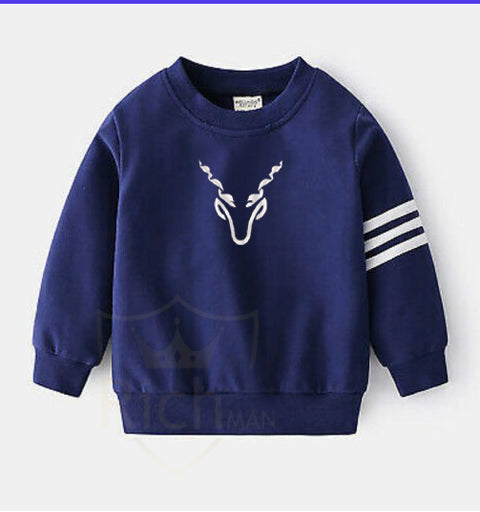 Rich ManPremium Quality and Fashionable Kids Royal Tracksuit - Set Kids Royal Tracksuit Sweatshirt Set Jumper and Bottoms PE Trouser and Shirt - Tshirts For Boys / Tshirts For Girls
