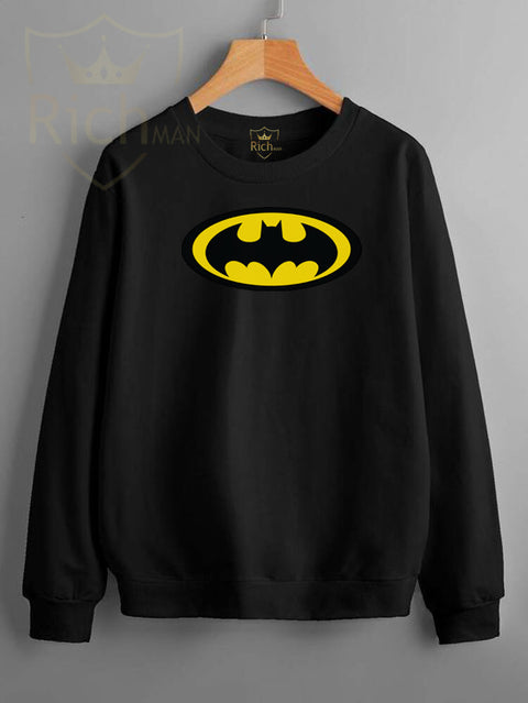 RichMan_Winter Pack of 2 premium printed Full Sleeve sweatshirt batman and happy Face For Men and Women's