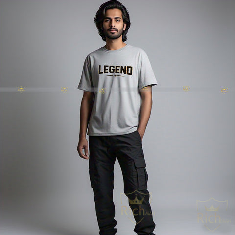 Rich Man- Summer White T-shirt and Black Cargo Trouser Suit For men and Women