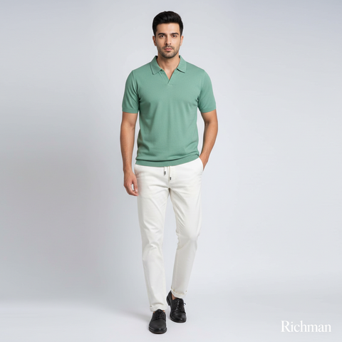 Old School Polo Shirt + Cargo Trouser Set with Pockets – 9 Colors Available
