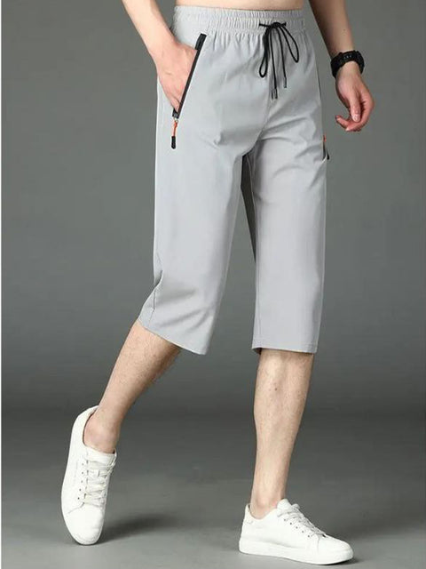 RichMan Men's Casual Zipper Pockets Straight Leg Loose Fit Active Shorts