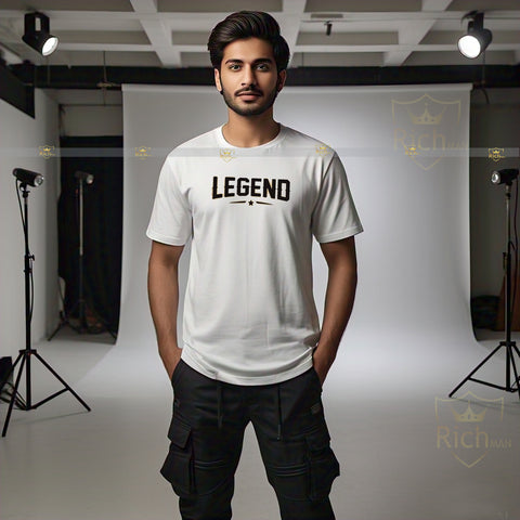 Rich Man- Summer White T-shirt and Black Cargo Trouser Suit For men and Women