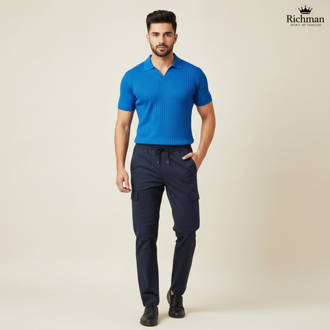 Old School Polo Shirt + Cargo Trouser Set with Pockets – 9 Colors Available