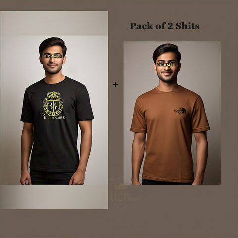Rich Man - Summer Black and Brown T-Shirts For men And Women