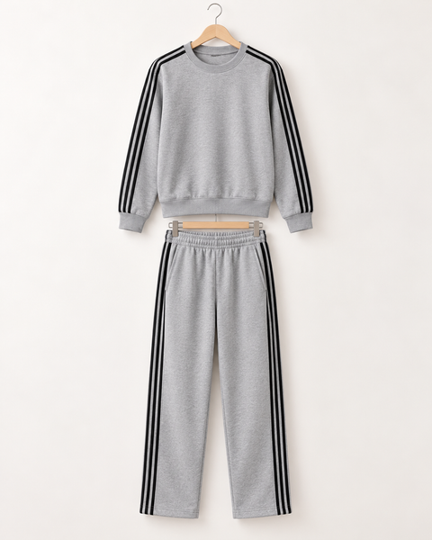 Premium Unisex 3-Stripe Tracksuit Set for Men & Women – Stylish Casual Winter Wear