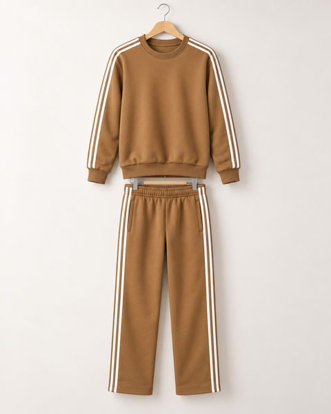 Premium Unisex 3-Stripe Tracksuit Set for Men & Women – Stylish Casual Winter Wear