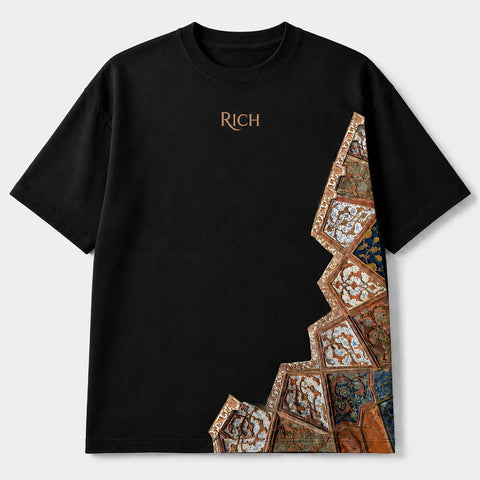 Rich Premium Cotton Oversized Drop Shoulder T-Shirt – Artistic Printed Design